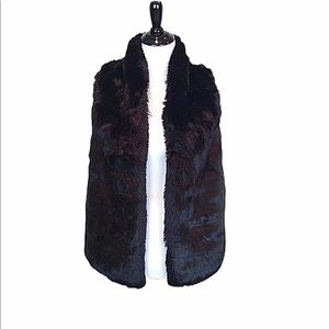 Tart faux fur and vegan leather black vest